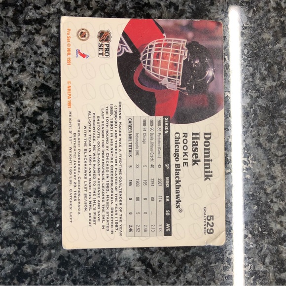 Dominik Hasek Rookie 1991 Pro Set #529 Hockey card!! - Picture 2 of 2